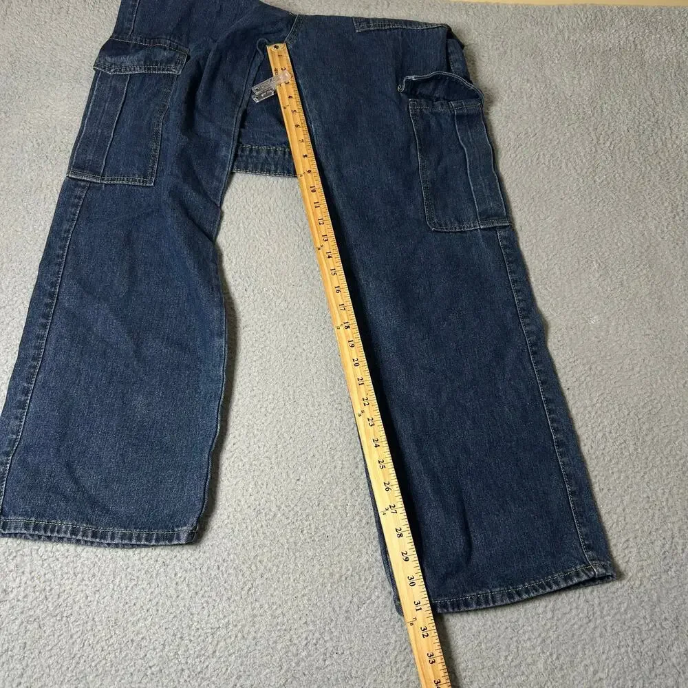 Womens Jeans XS 26 x 31 Blue Medium Wash Wide‎ Leg High Rise Denim Y2K 90s Boho